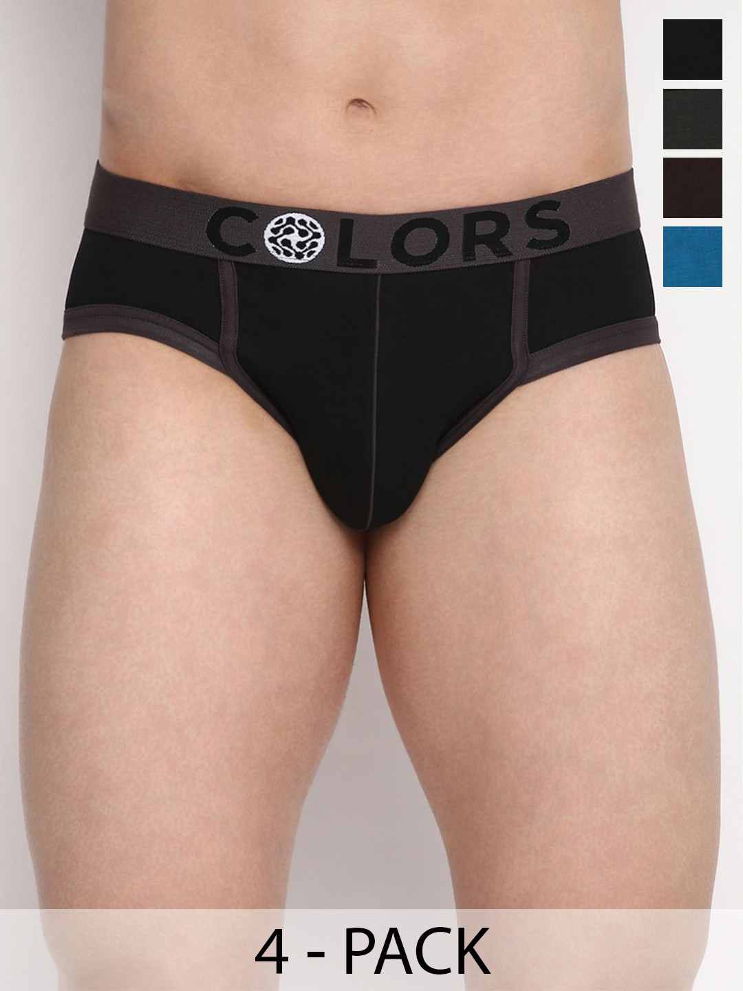 COLORS by Rupa Frontline Pack of 4 Basic Mid-Rise Briefs