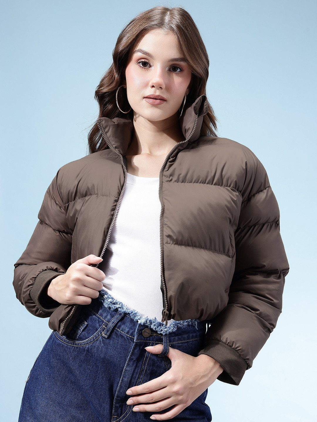 glitchez Crop Puffer Jacket