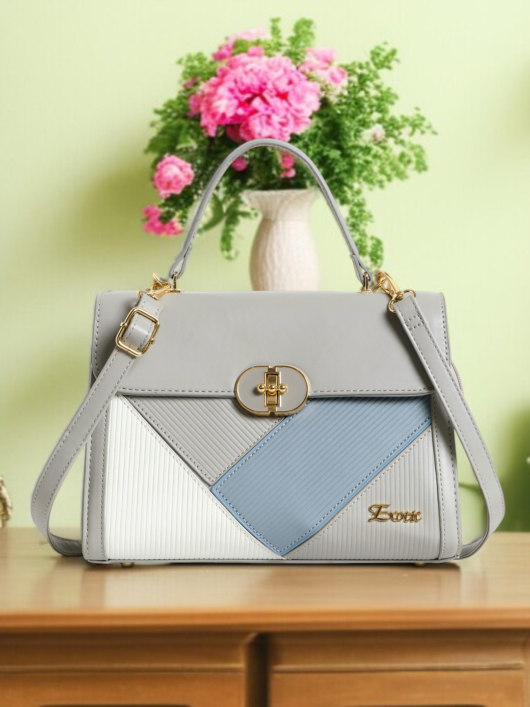 Exotic Checked Sling Bag with Quilted