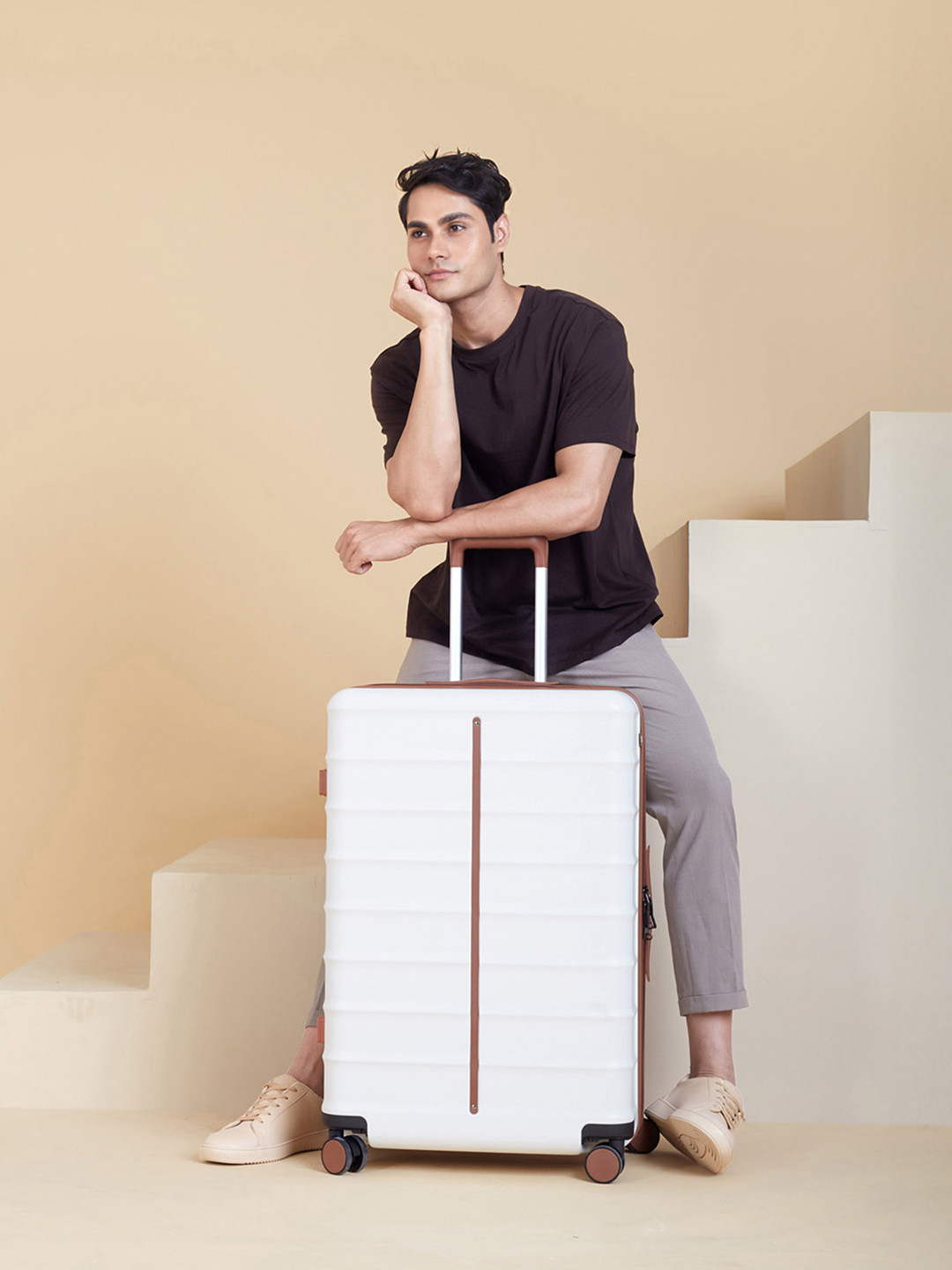 Assembly Premium Polycarbonate Check-In Trolley Bag - 28 inch - White - Odyssey 99 Litres