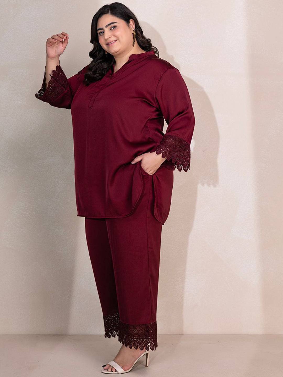 TITTLI Plus Size Satin Tunic & Trouser