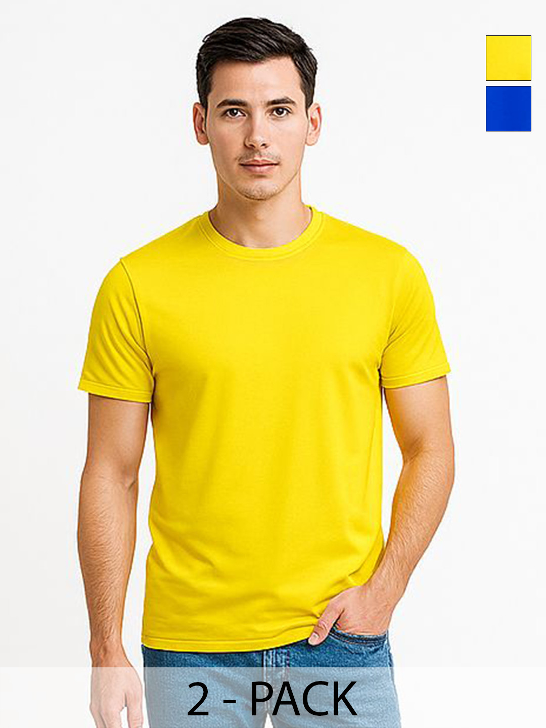 AMIGOS Pack Of 2 Round Neck Cotton T-shirts