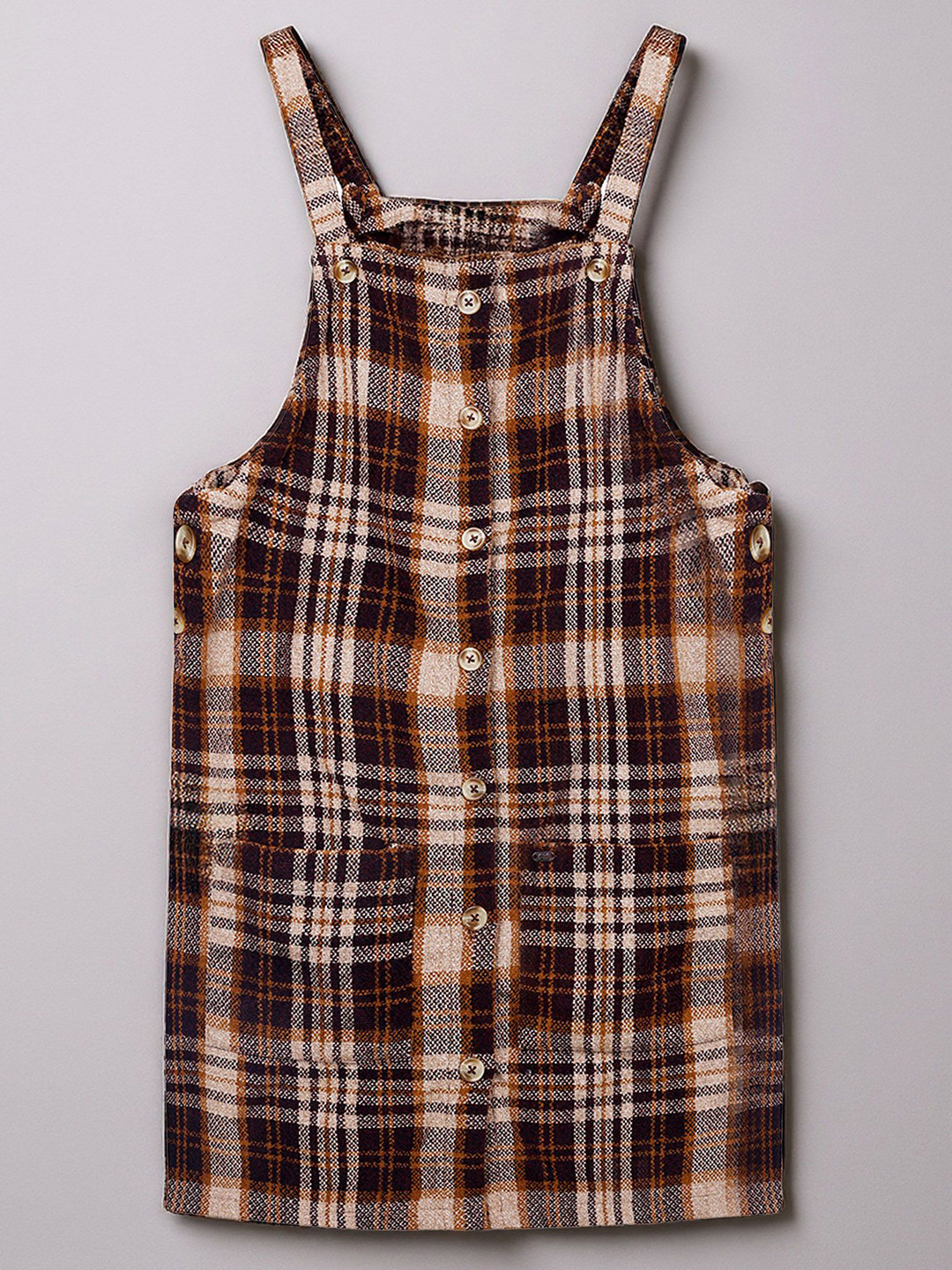 Purple United Kids Girls Shoulder Strap Dungarees