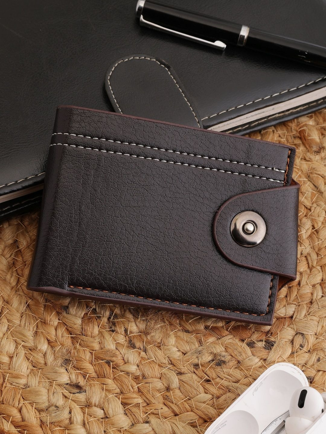 Roadster Coffee Brown Solid Leather Two Fold Wallet Wallets