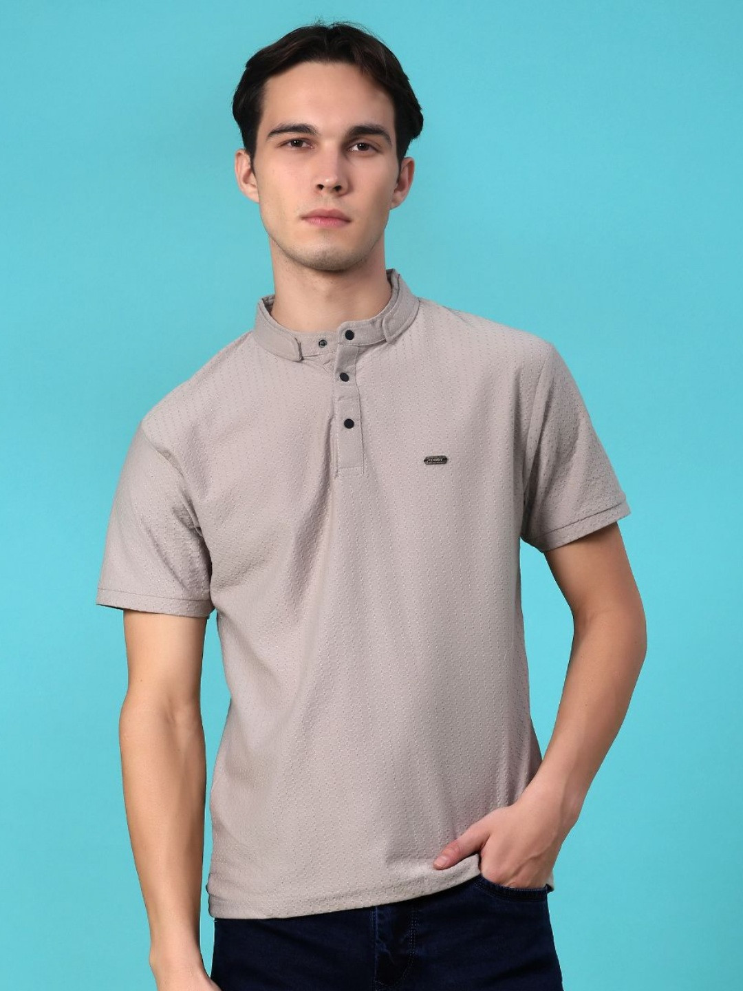 V-MartHenley Neck T-shirt