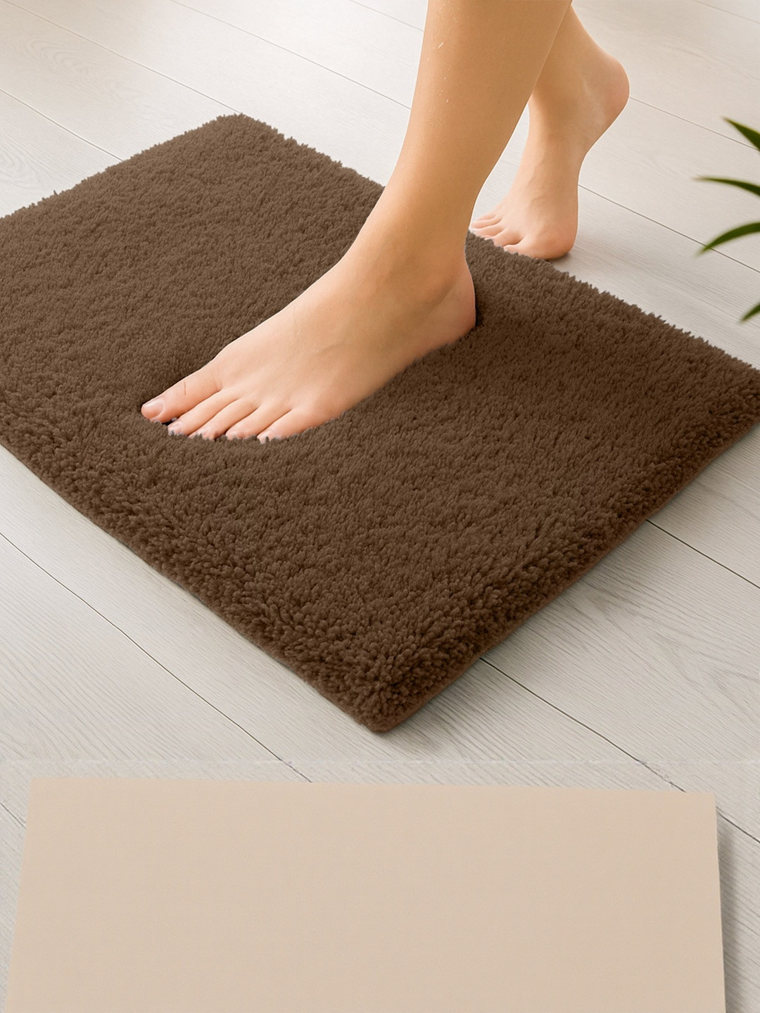 enera Stello Coffee Brown Anti-Skid & Quick-Dry Ultra-Soft Bath Rug 40 cm x 60 cm