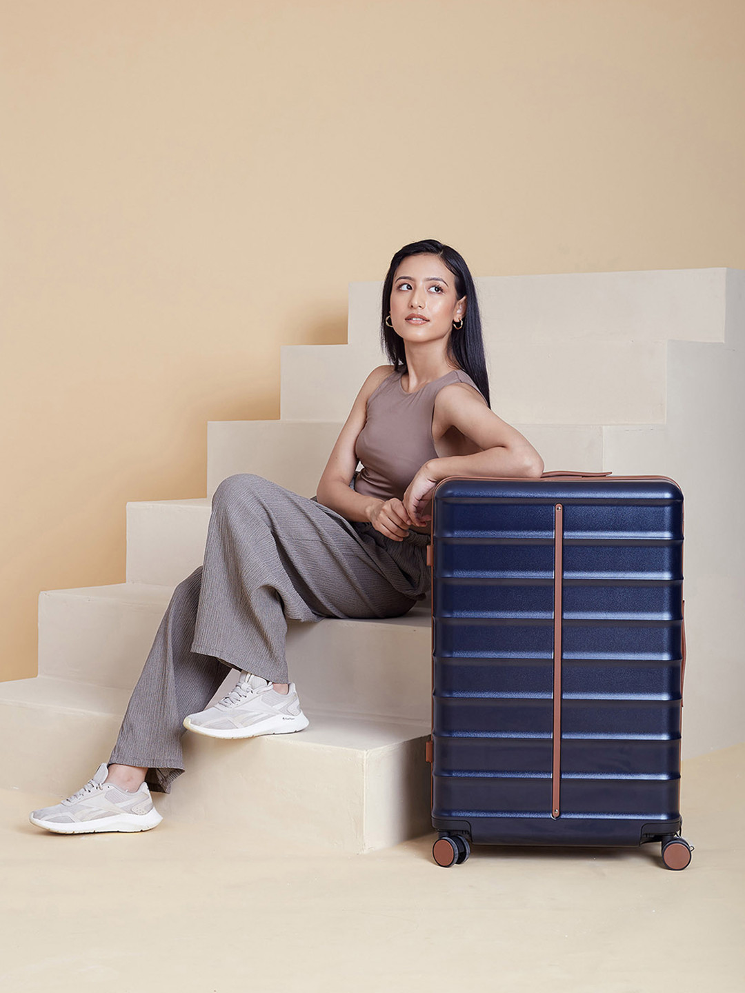 Assembly Premium Polycarbonate Check-In Trolley Bag - 28 inch - Blue - Odyssey 99 Litres