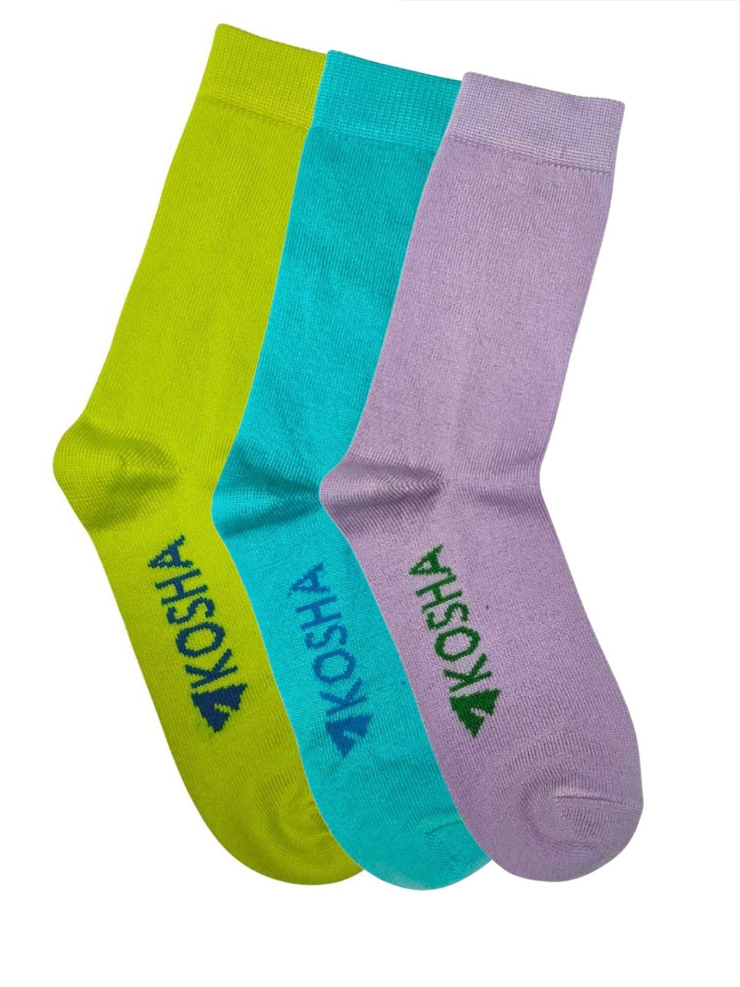 Kosha Women Pack Of 3 Striped Wool Calf Length Socks