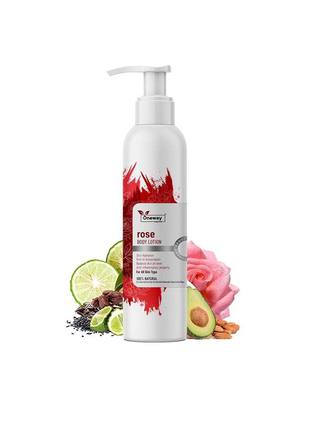 Oneway Happiness Hydrating Body Lotion With Vitamin C & Rose - 200 ml