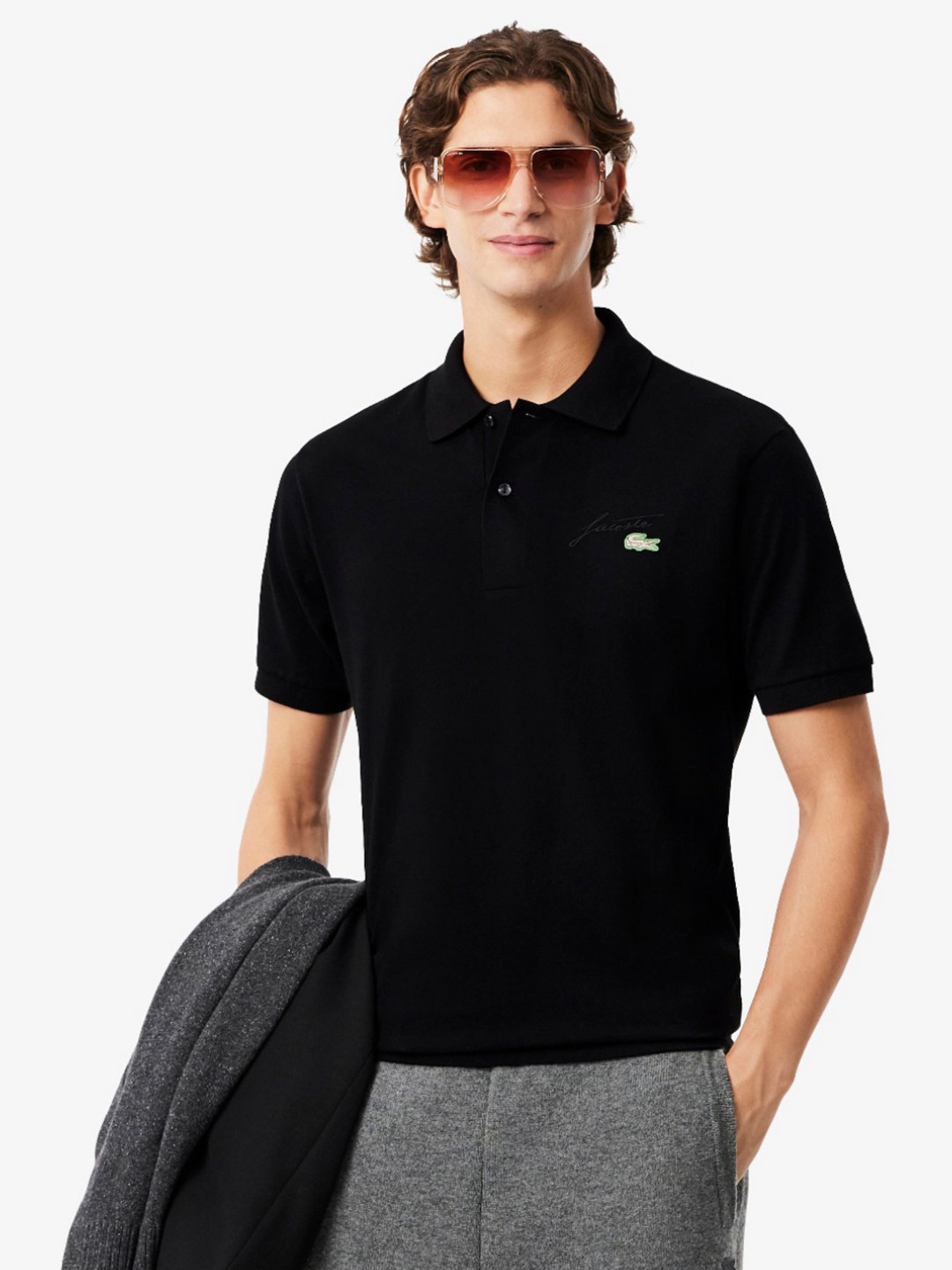 Lacoste Brand Logo Polo Collar Pure Cotton T-shirt
