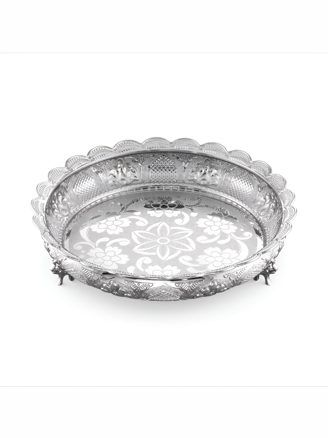 Joyalukkas Silver Textured Pooja Thali
