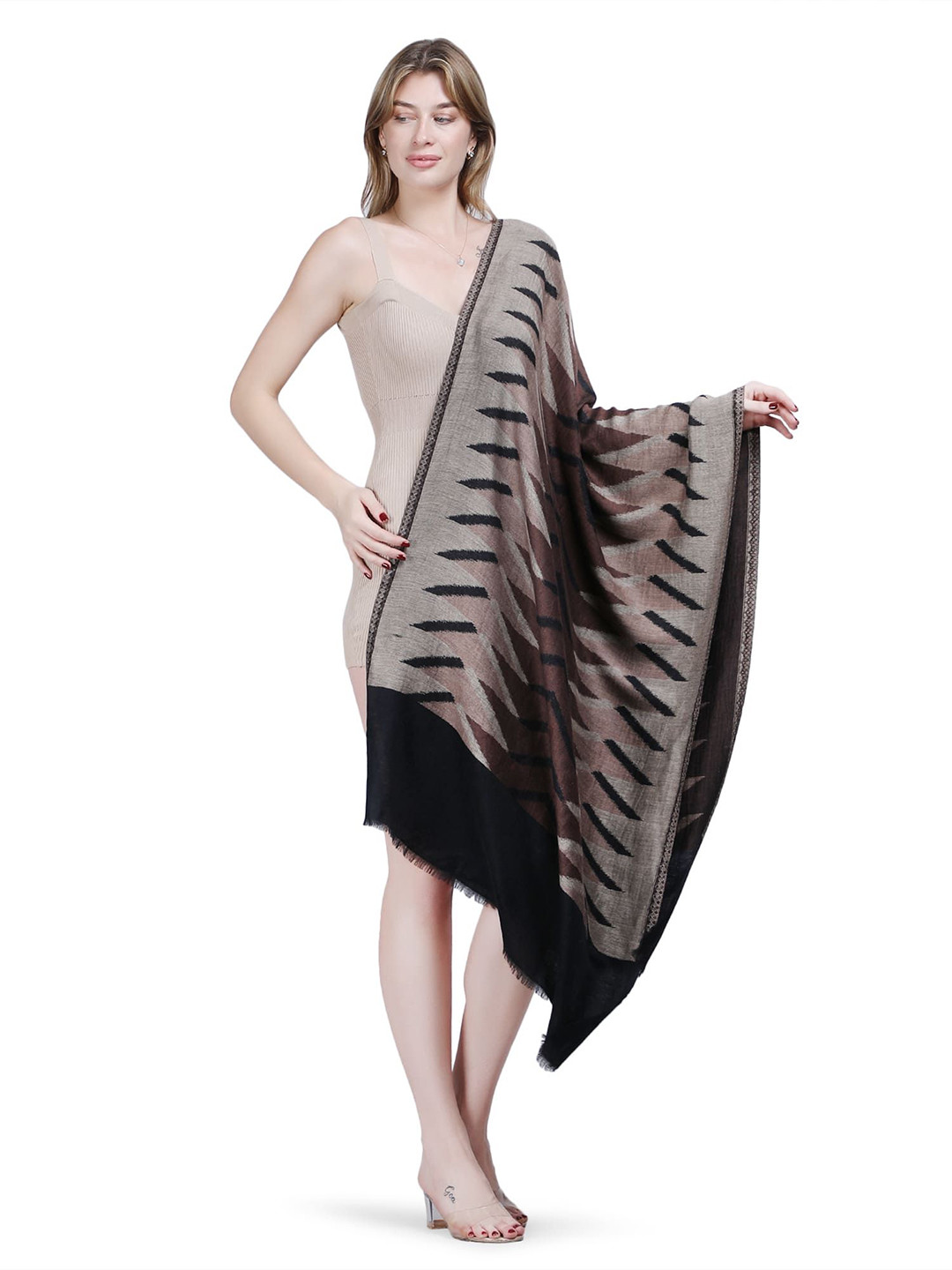 Stole & Yarn Women Geometric Printed Stoles