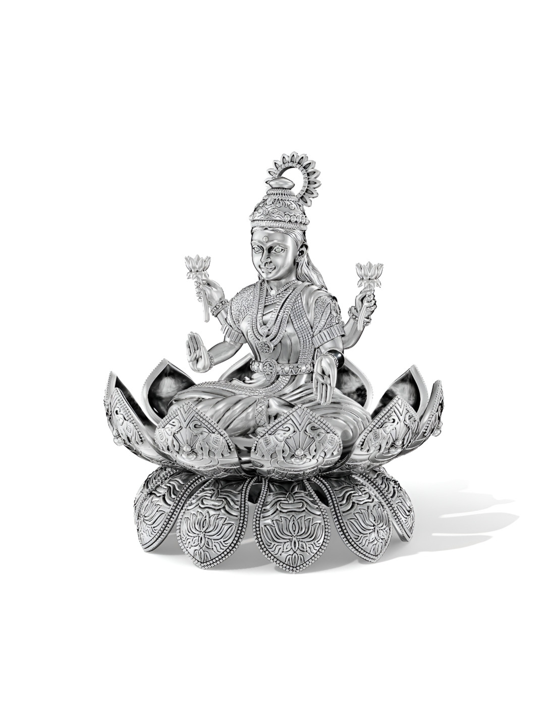 Joyalukkas Silver-Toned Religious Divine Laxmi Idol Showpieces