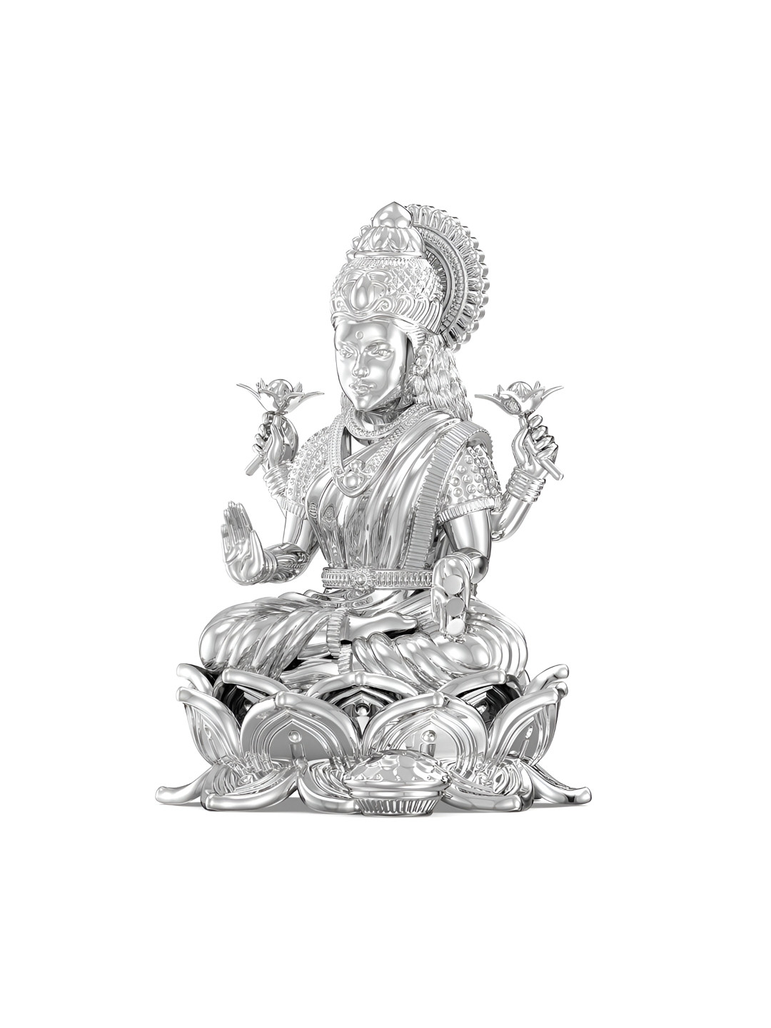 Joyalukkas Silver-Toned Goddess Laxmi Idol Religious Showpieces