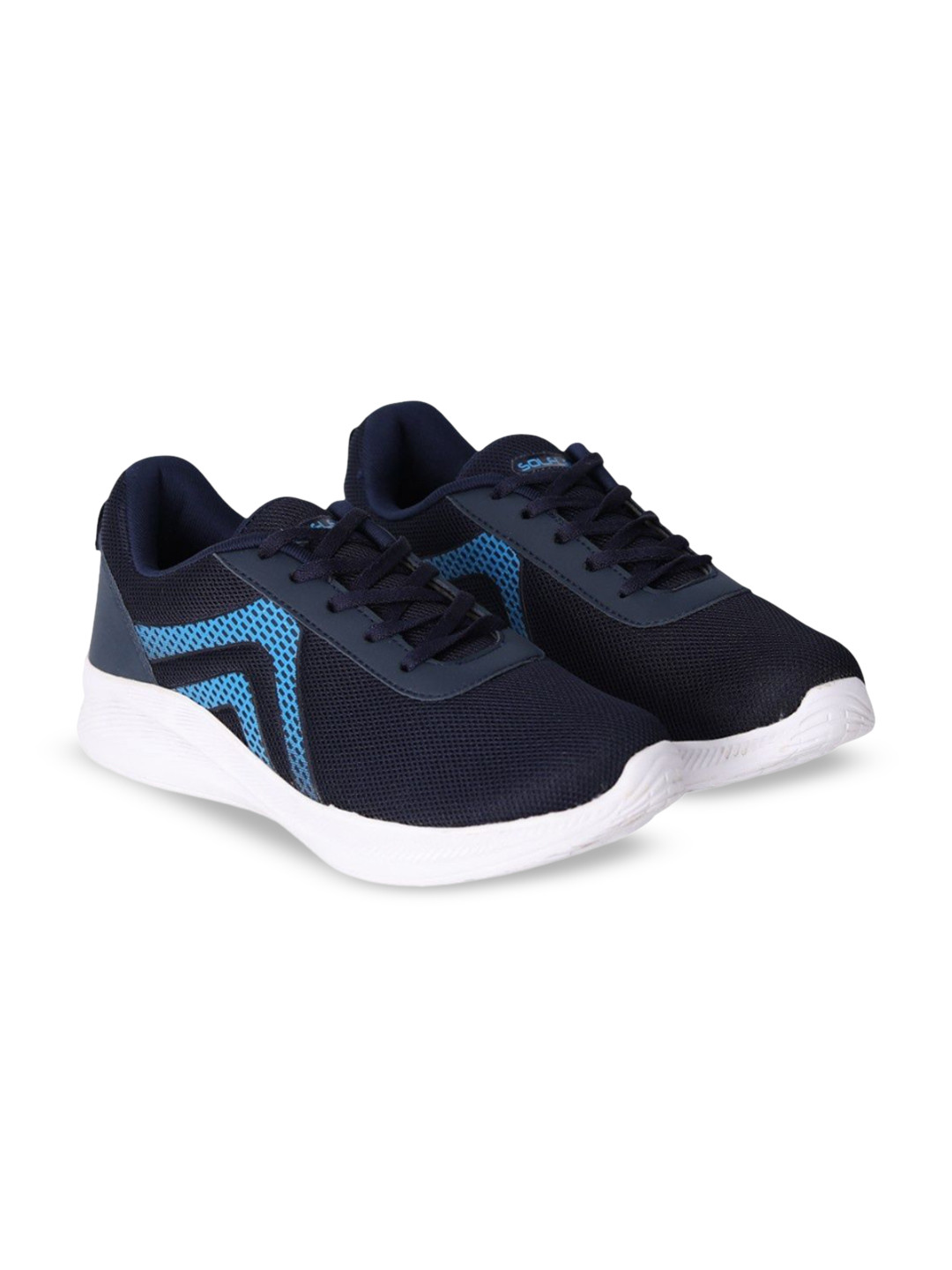 Solflex Men Navy Blue Mesh Lace-Ups Walking Shoes