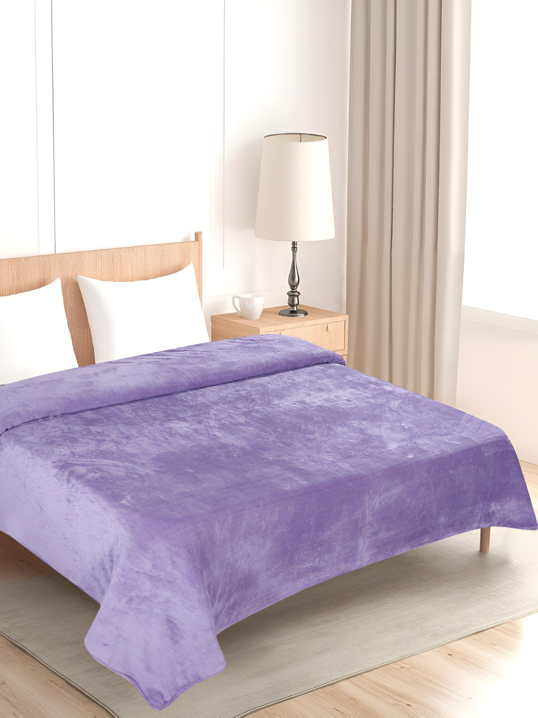 BLUEDOT Purple AC Room Woolen Double Bed Dohar