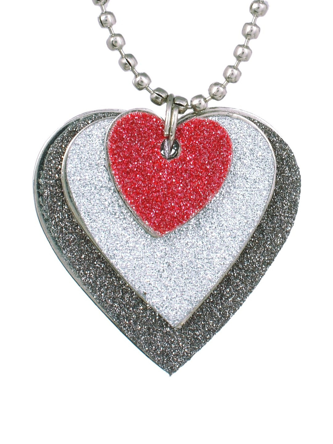 DZINETRENDZ Unisex Silver-Plated Heart Shape Pendant With Chain