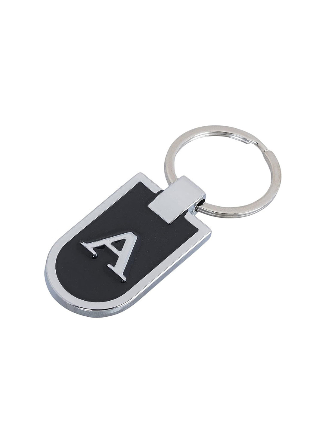 AUGEN Stainless Steel Alphabet Letter A Printed Key Chain