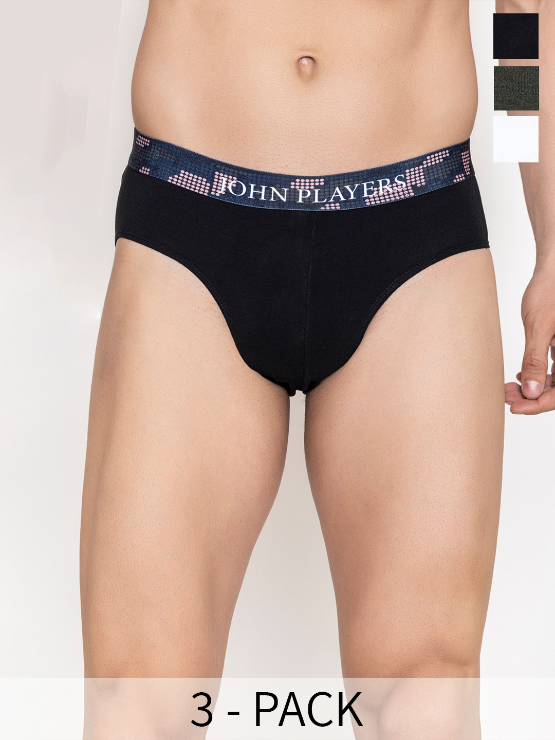 John Players Pack Of 3 Cotton Basic Briefs COMBOJP29S