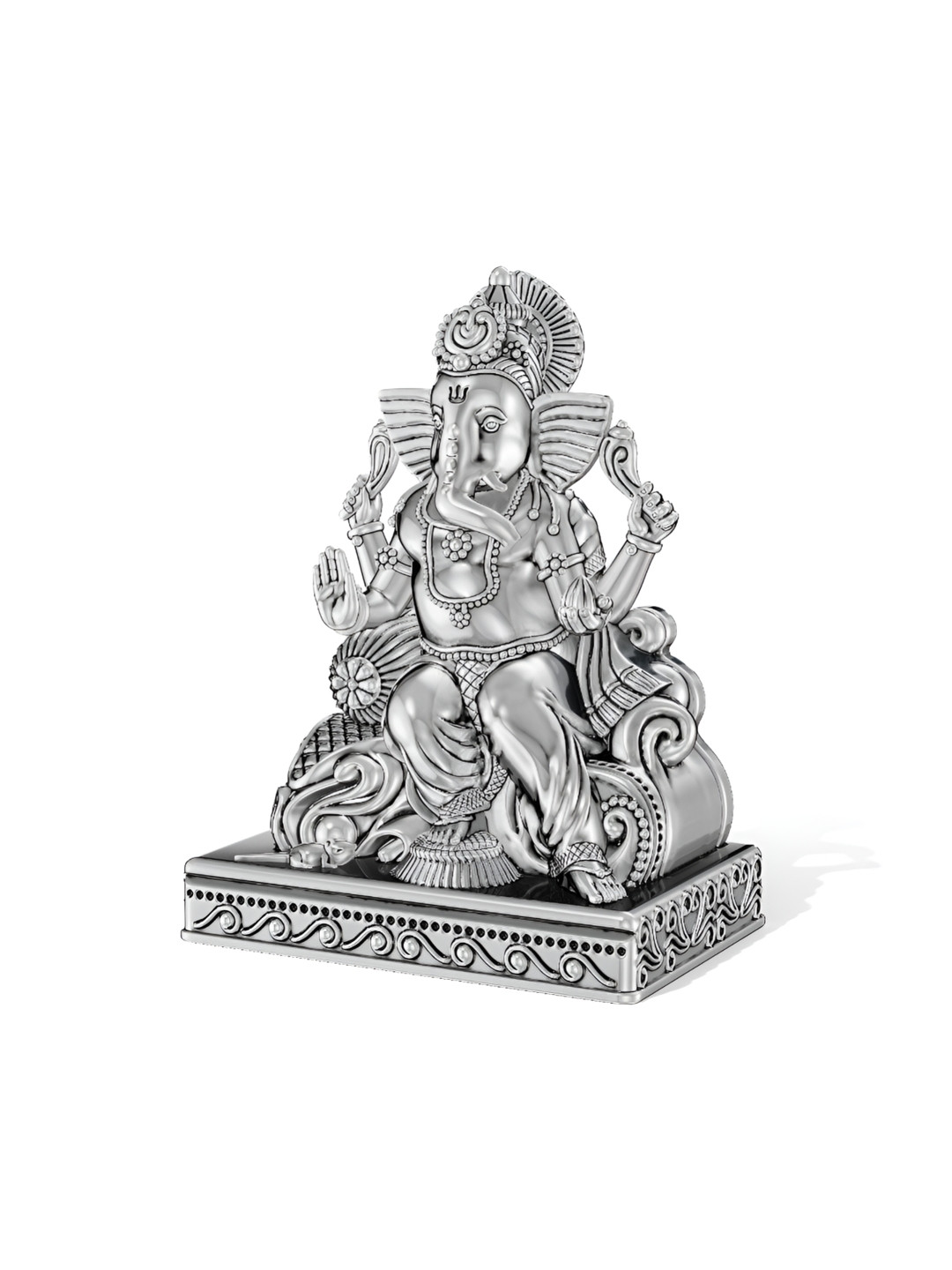 Joyalukkas Silver-Toned Religious Divine Ganesha Idol Showpieces