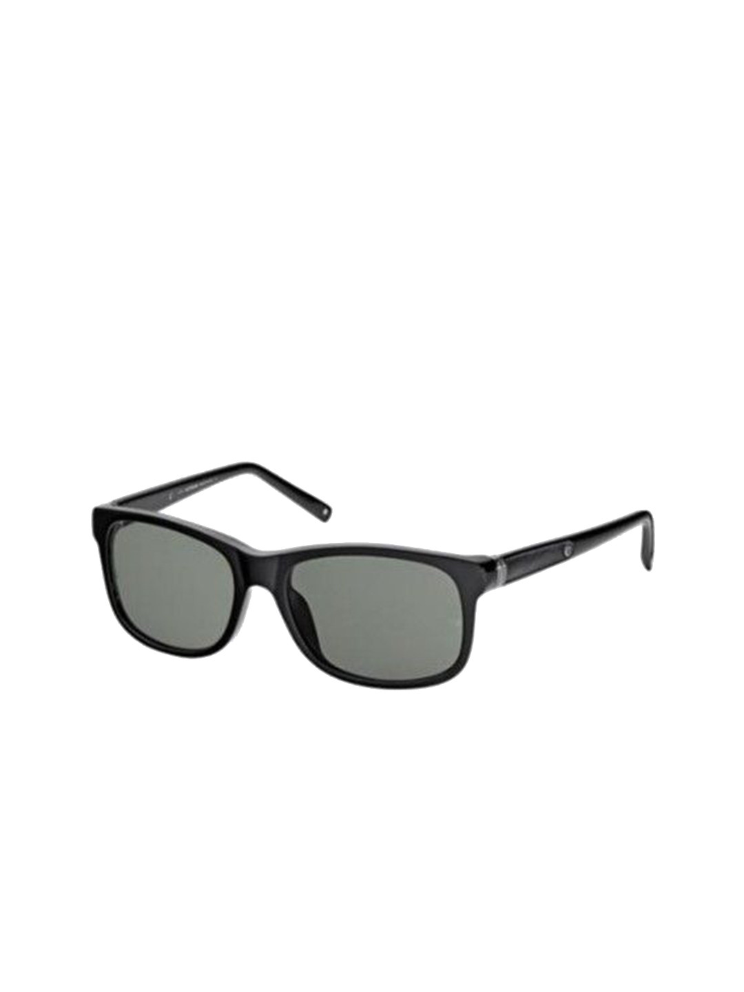 Mont Blanc Men Grey Lens & Black Rectangle Sunglasses With UV Protected Lens