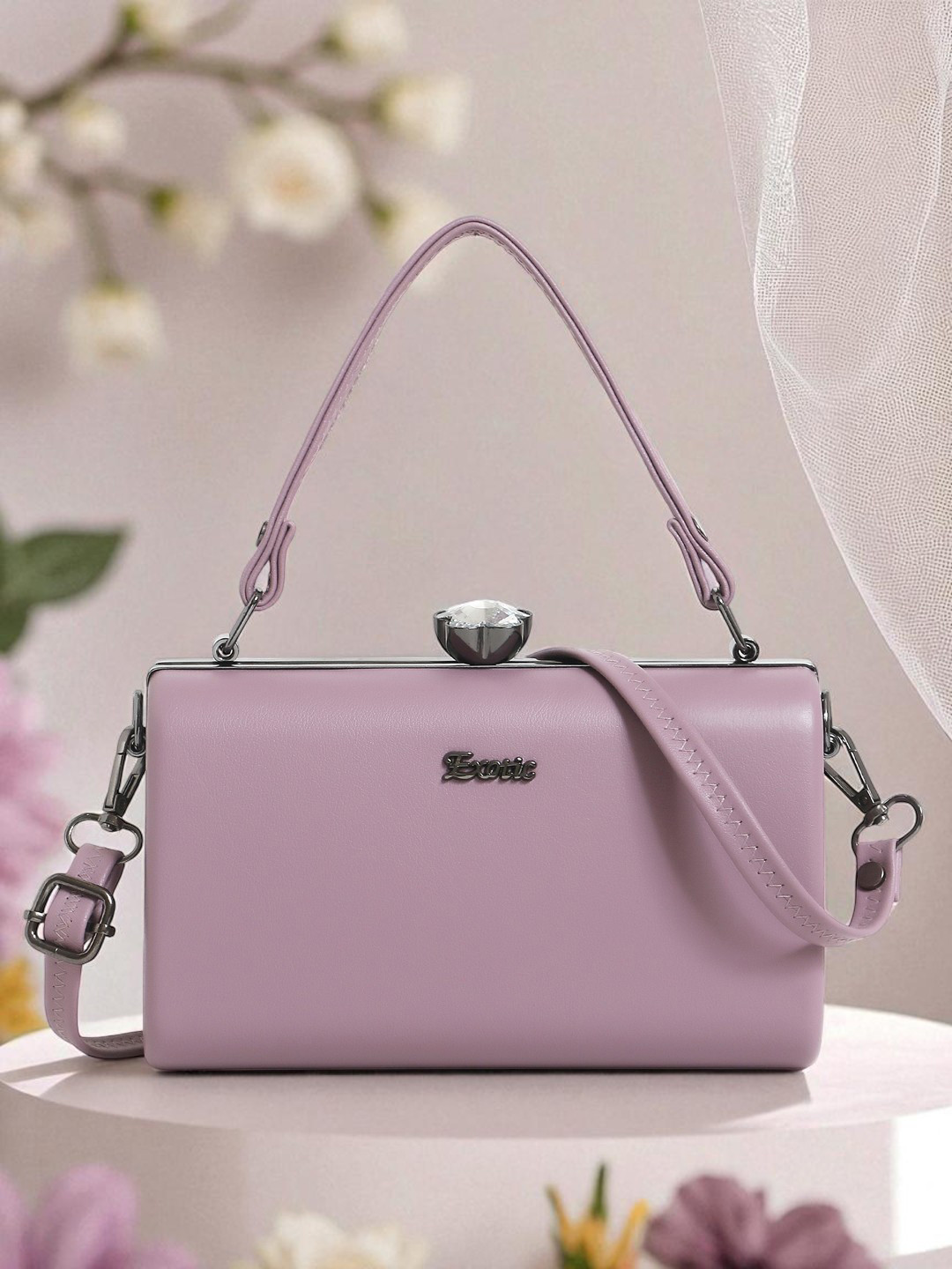 Exotic Shoulder Strap Box Clutch