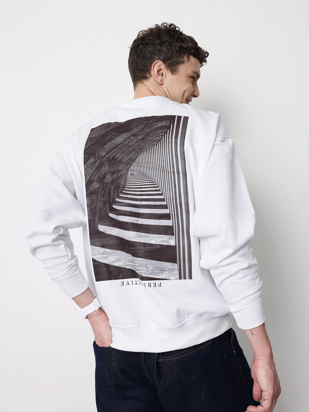 Mast & Harbour Photographic Printed Relaxed Fit Sweatshirt