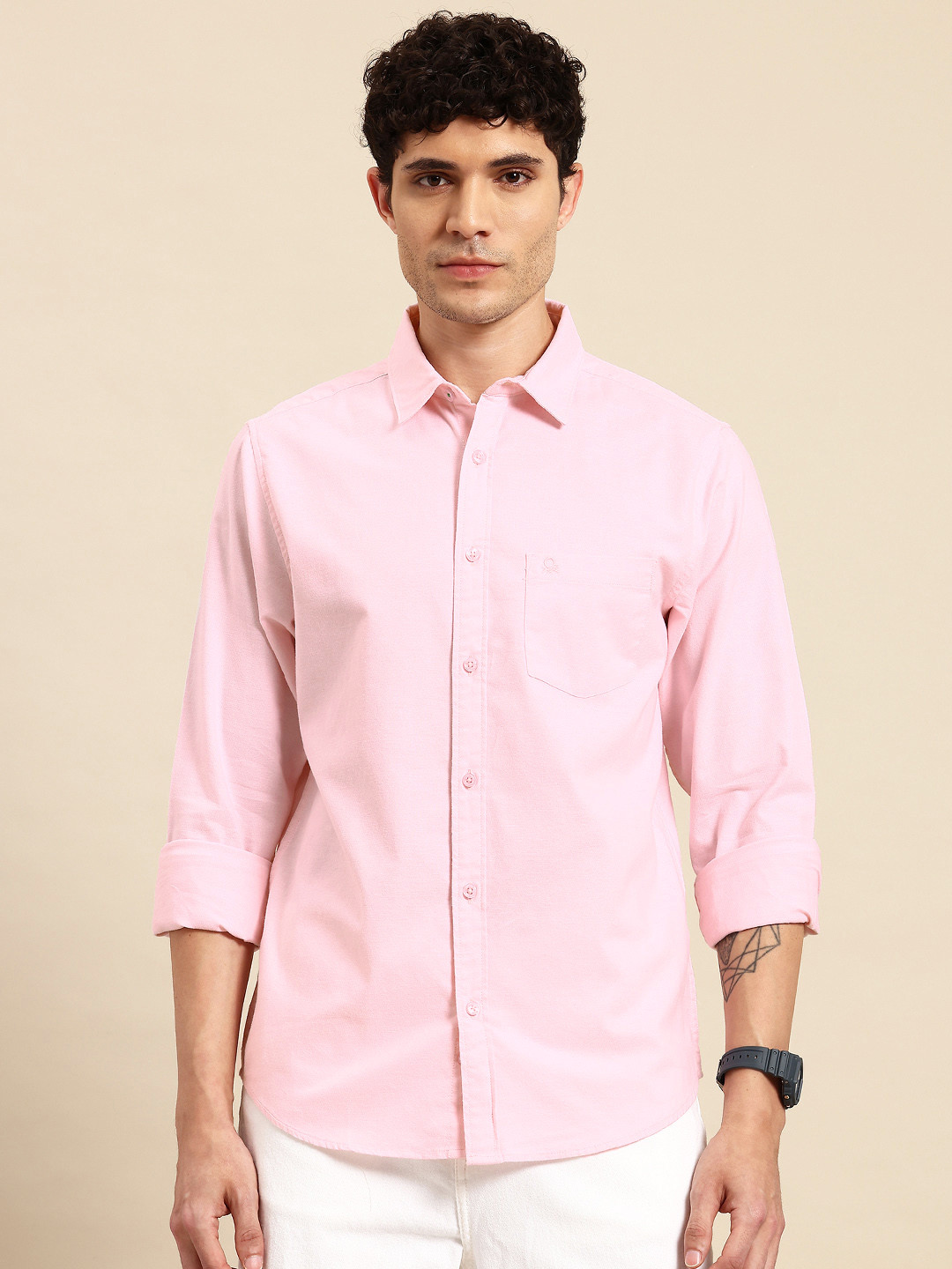 United Colors of Benetton Spread Collar Regular Fit Casual Shirt