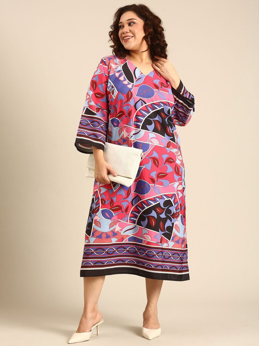 The Pink Moon Women Abstract Print A-line Dress