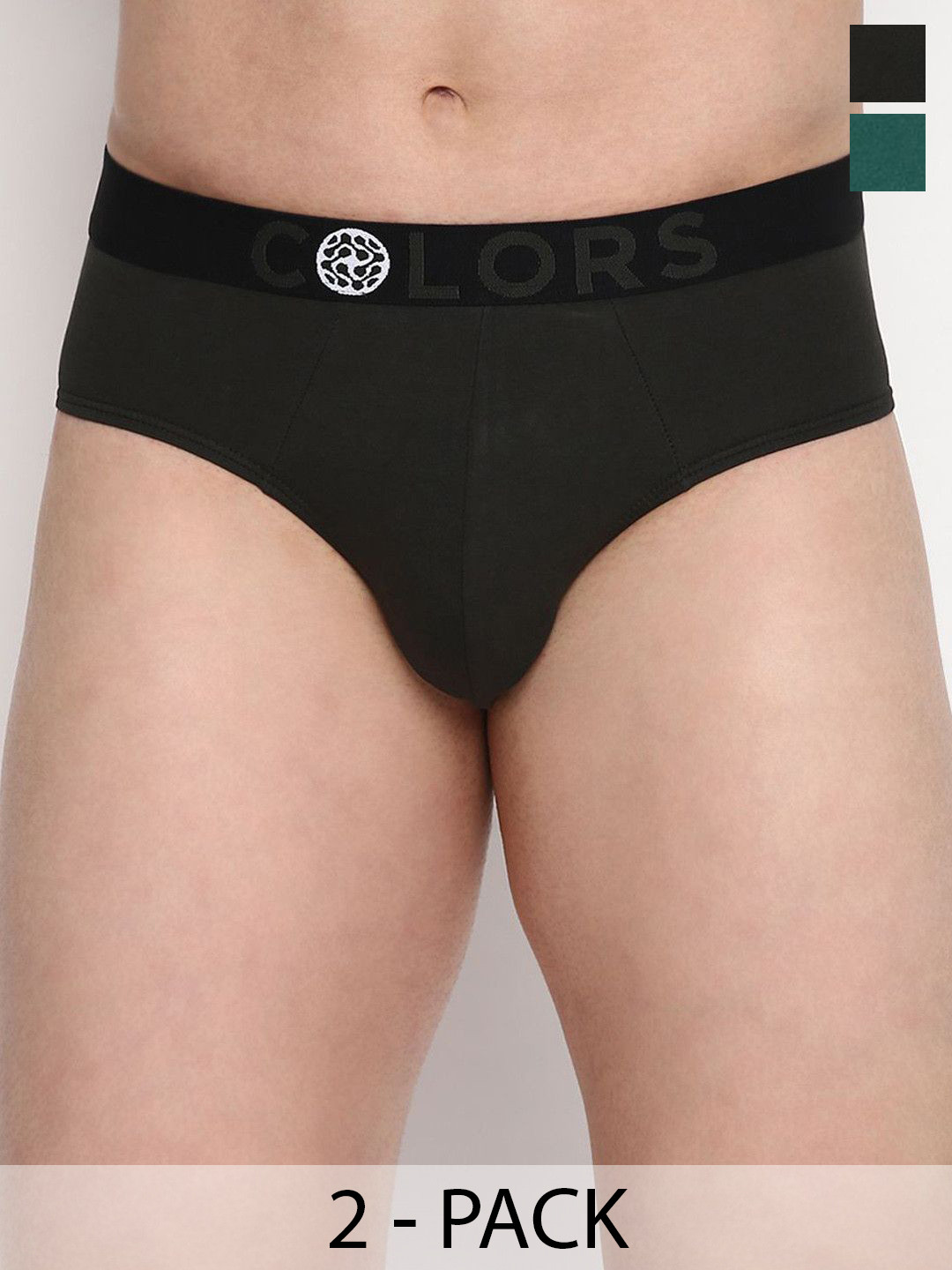 COLORS by Rupa Frontline Pack Of 2 Mid-Rise Brand Logo Basic Briefs