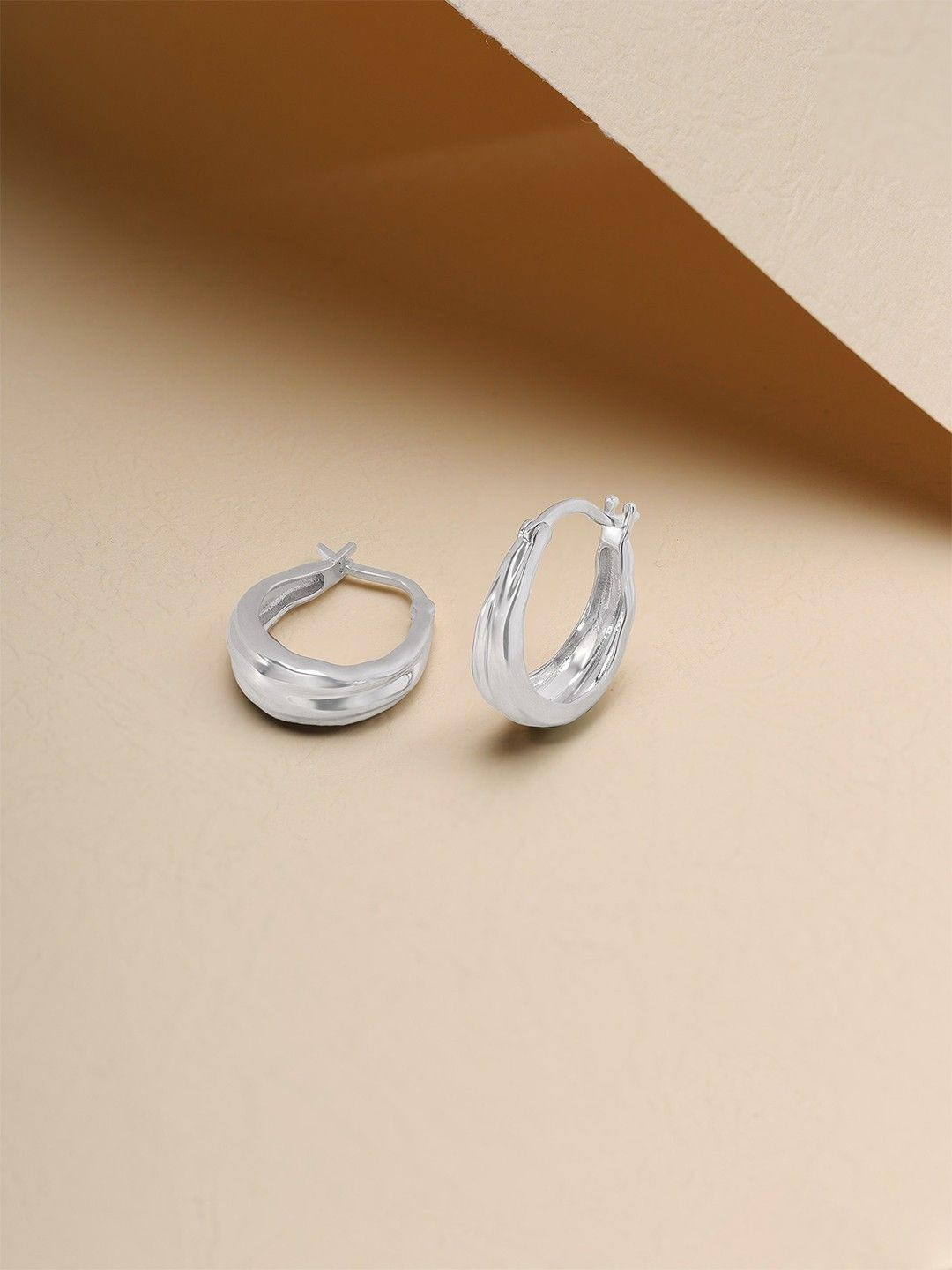 Mia by Tanishq Ruffled Gleam 93 KT Silver Earrings