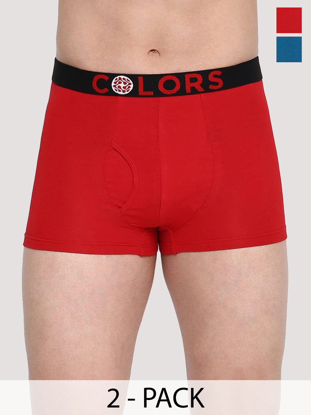 COLORS by Rupa Frontline Pack Of 2 Mid-Rise Basic Long Trunks