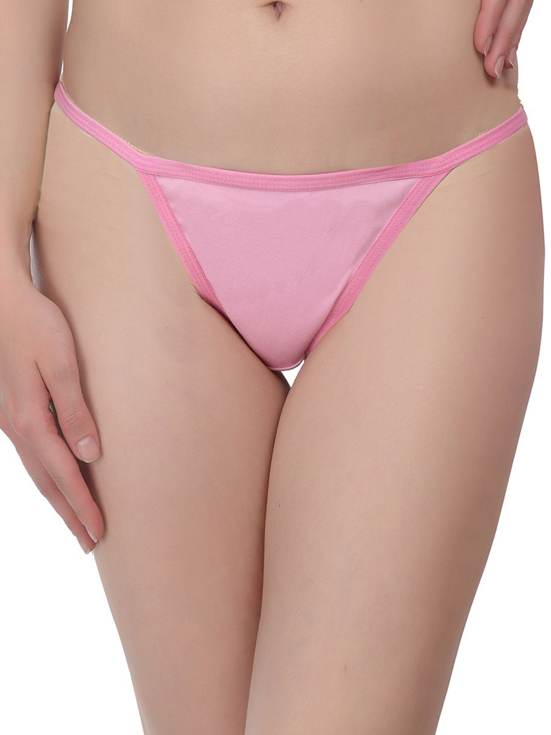Pearlfly Women Solid Thongs Brief