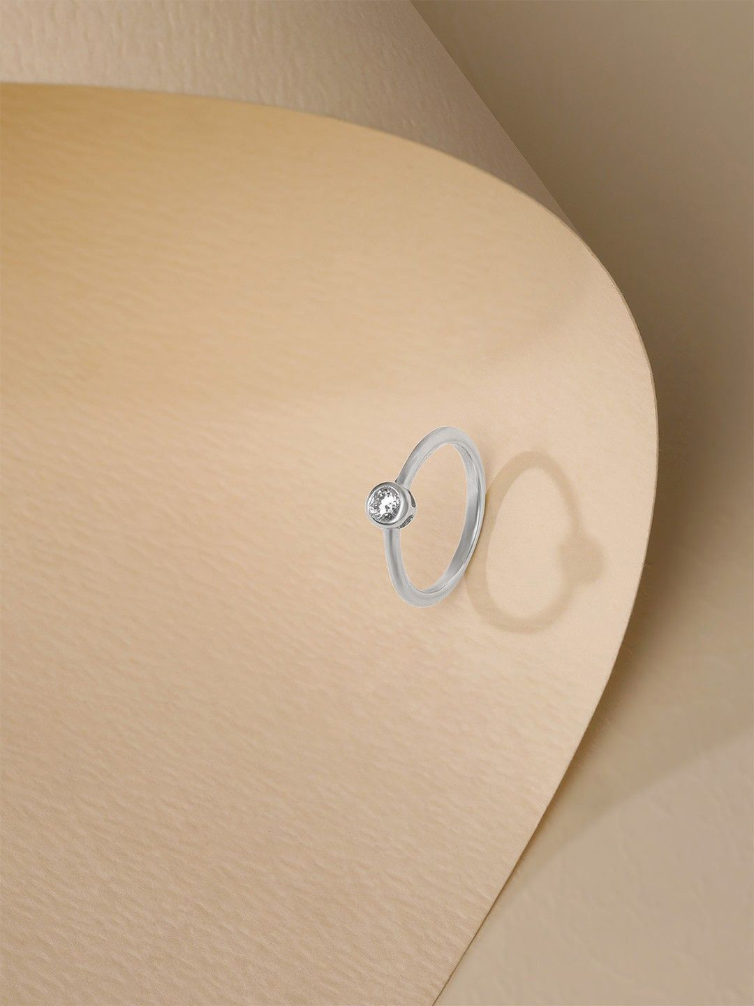 Mia by Tanishq 93 KT Silver Chic Solitaire Finger Ring