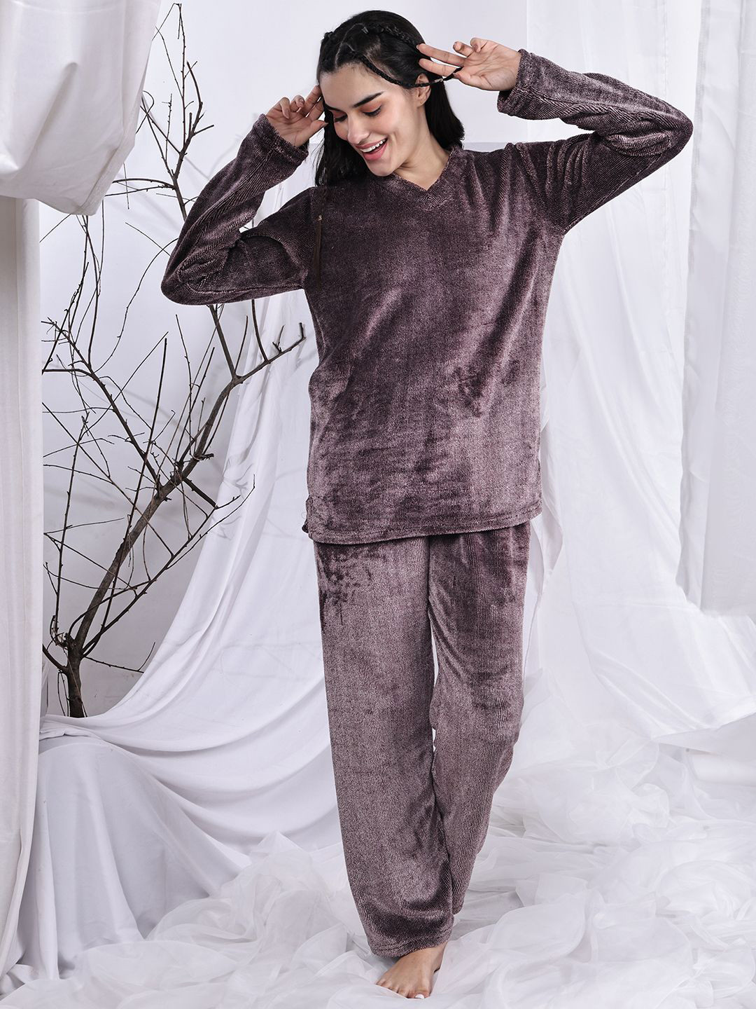 ETC Velvet V-Neck Top & Pyjamas