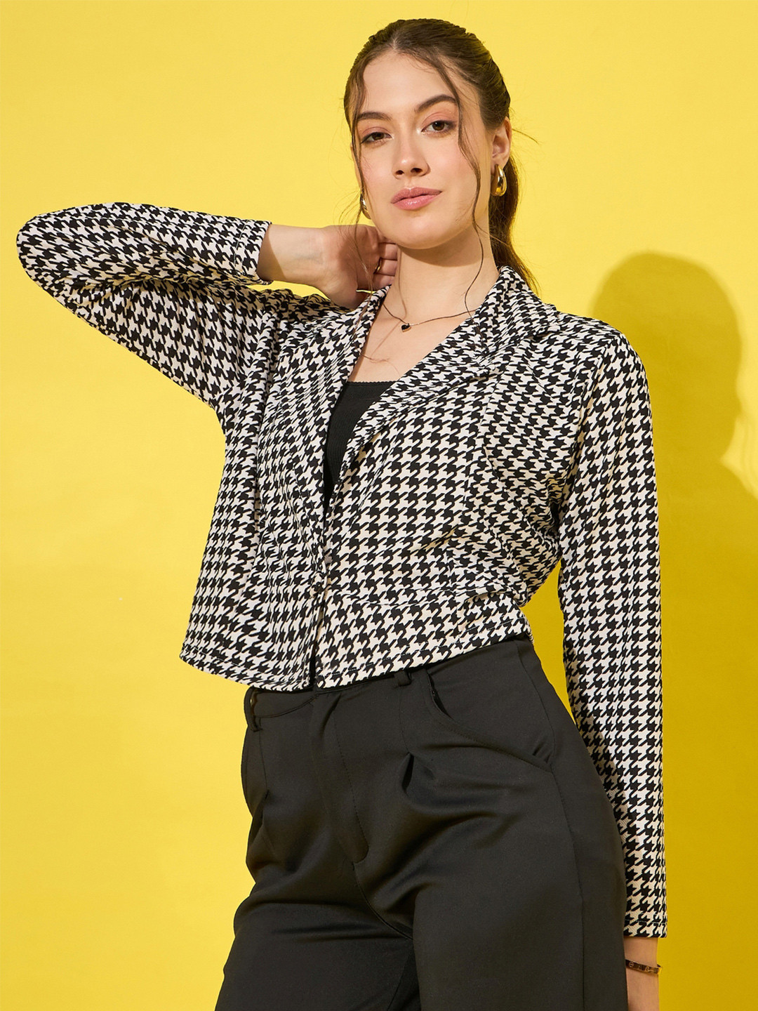 Dimpy Garments Checked Single Breasted Blazer