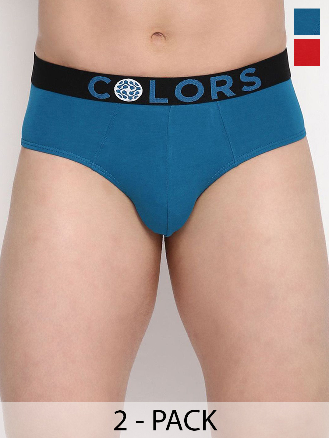 COLORS by Rupa Frontline Pack Of 2 Mid-Rise Brand Logo Basic Briefs