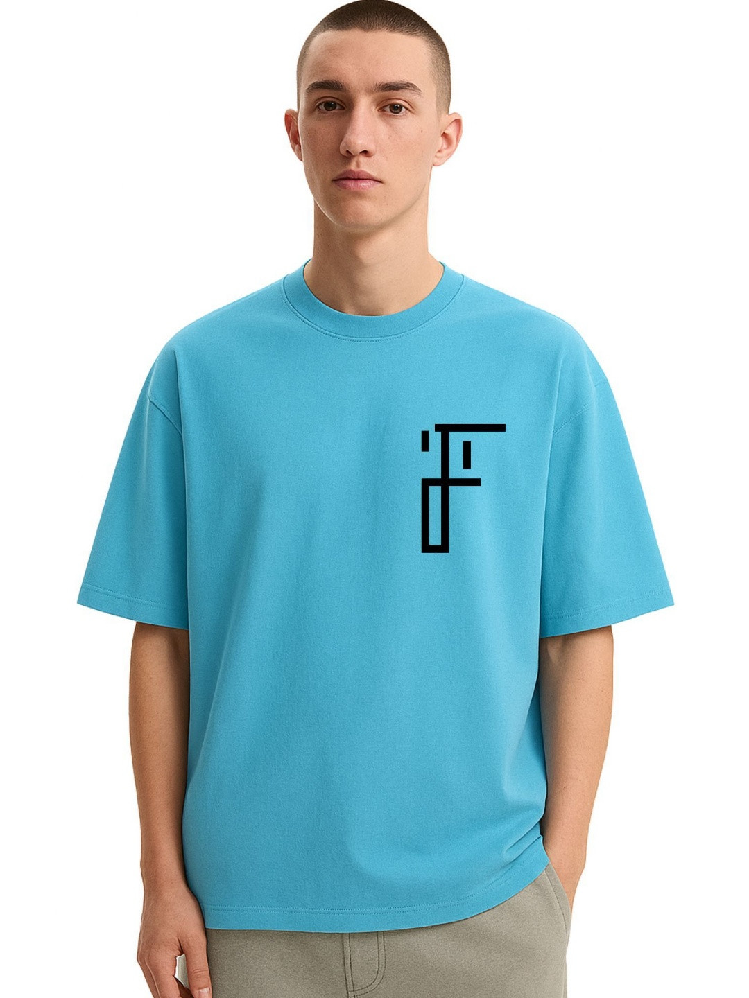 Fashnobic Men Dri-FIT Chess Printed Round Neck Cotton Oversized T-shirt