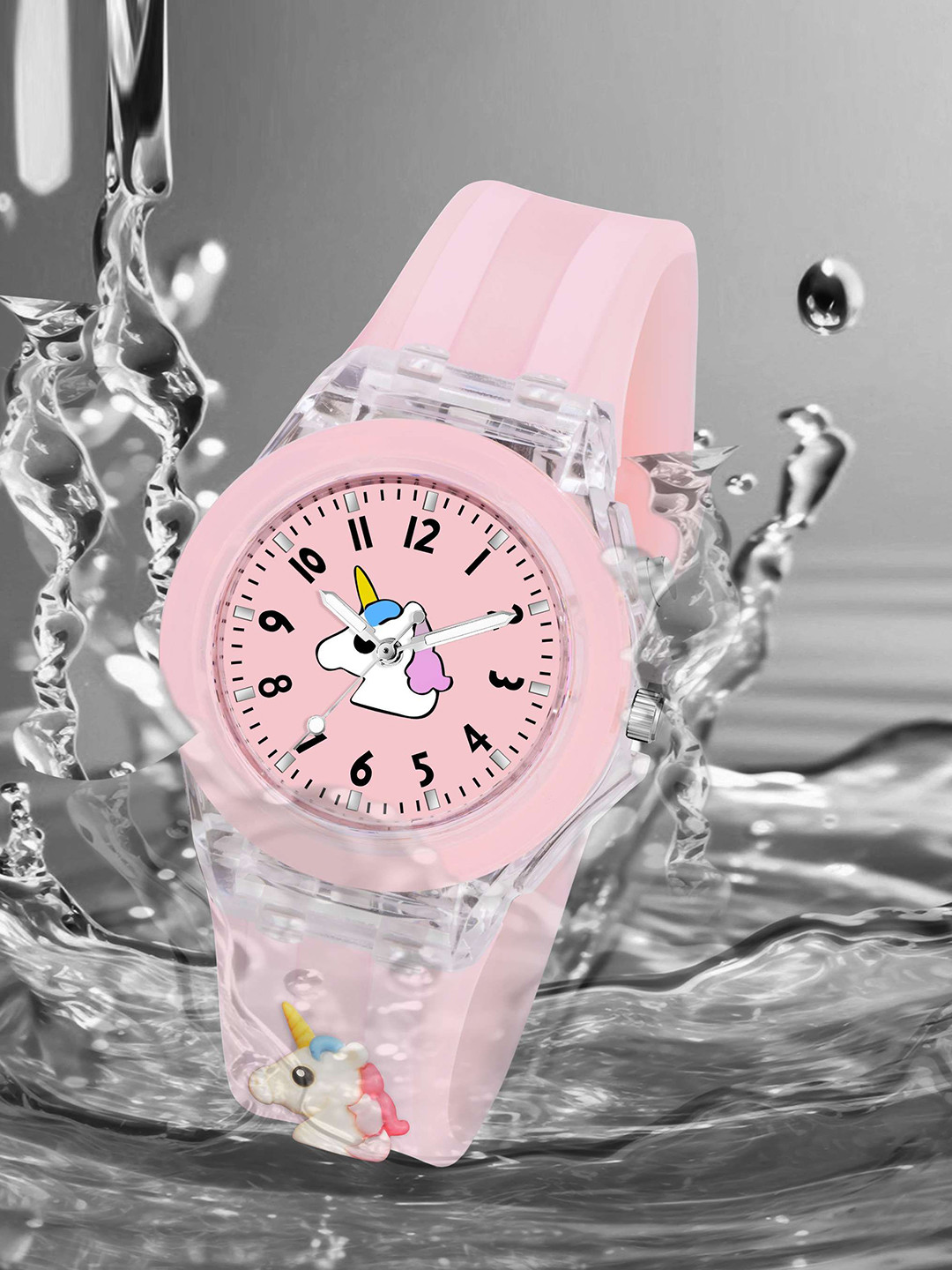 KIDSUN Girls Dial & Seven light Redium Straps Analogue Multi Function Watch RA83_PINK_PINK