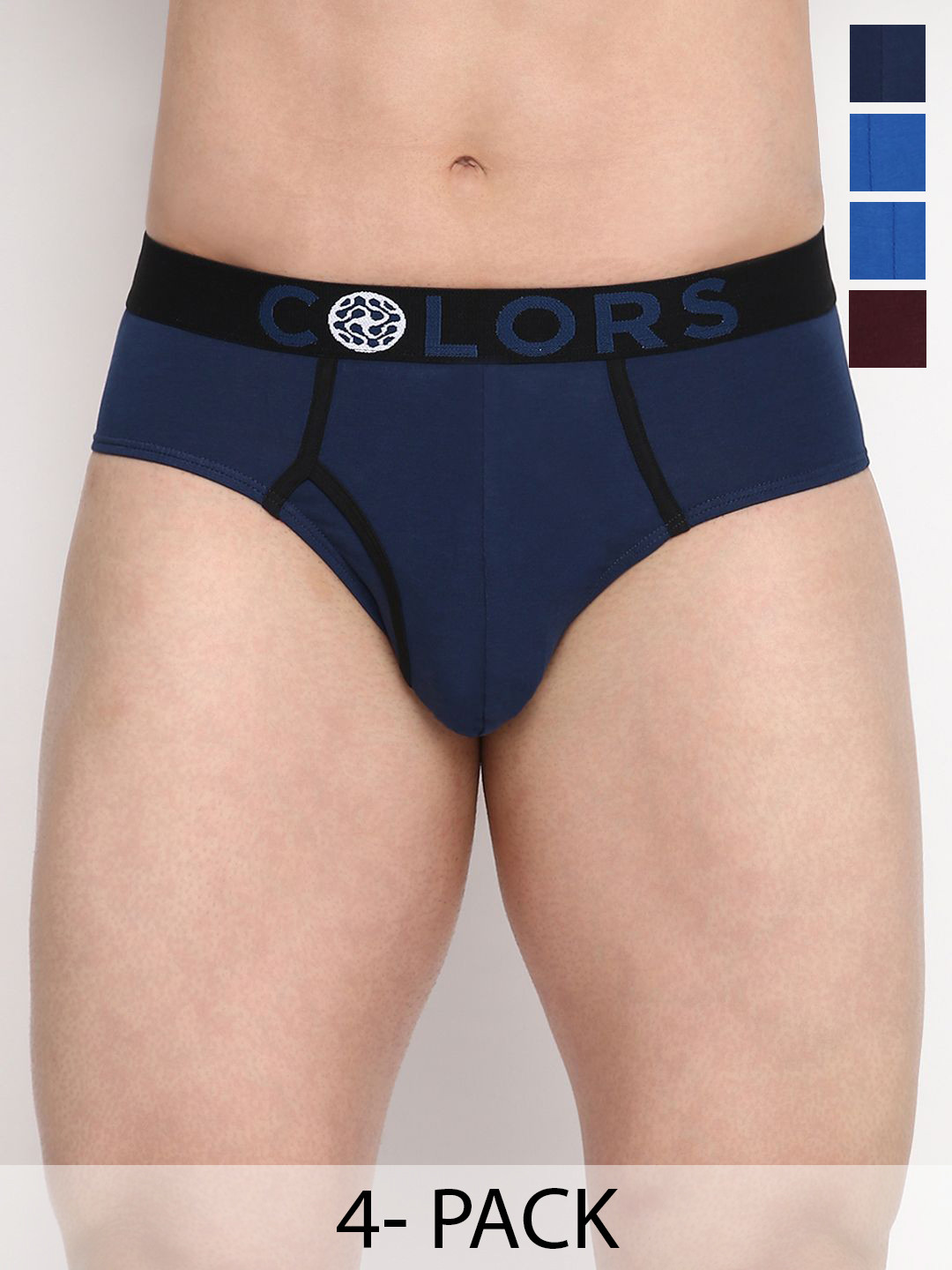 COLORS by Rupa Frontline Pack Of 4 Basic Mid-Rise Briefs