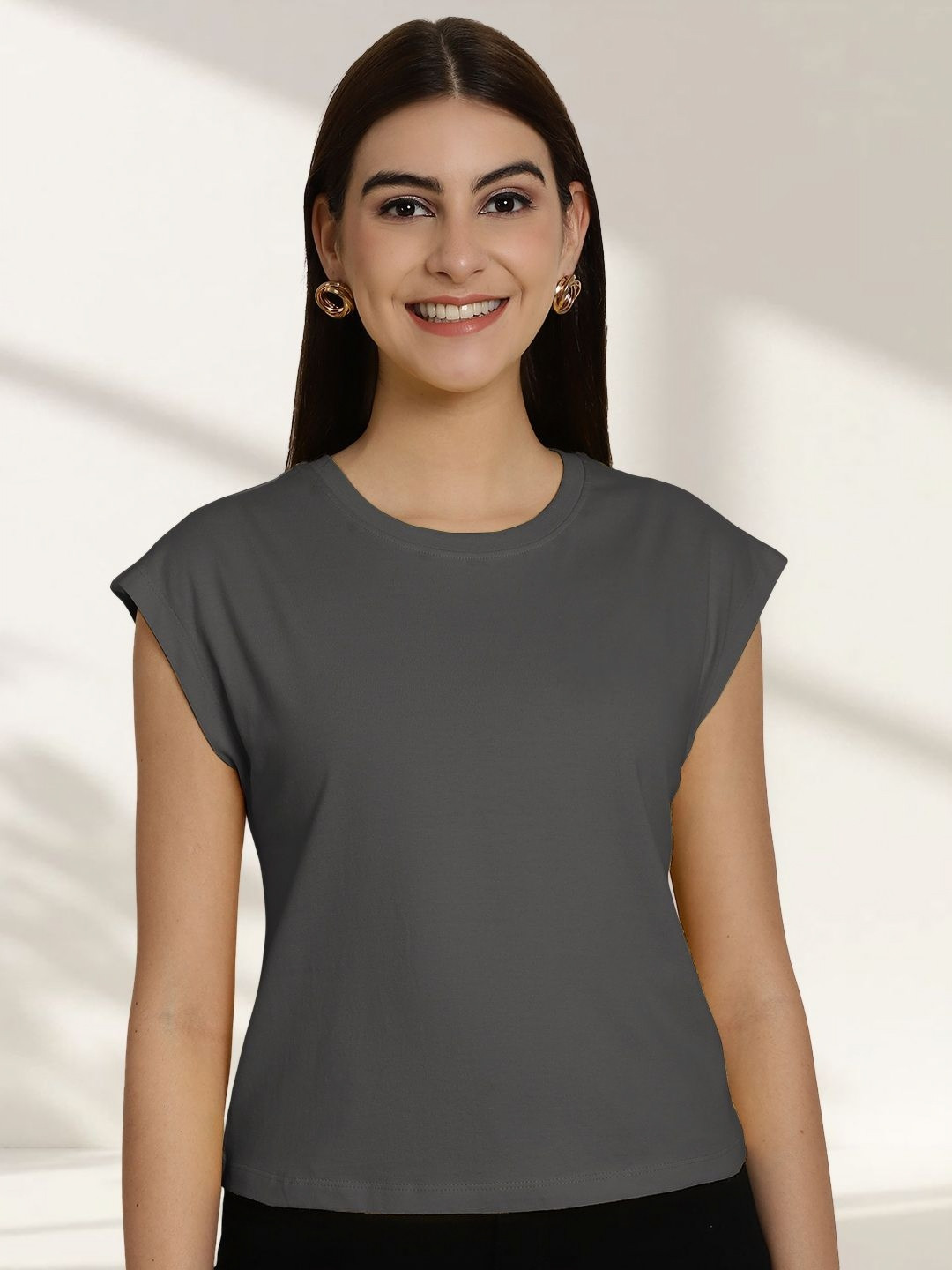 Friskers Round Neck Cotton Regular Fit T-shirt