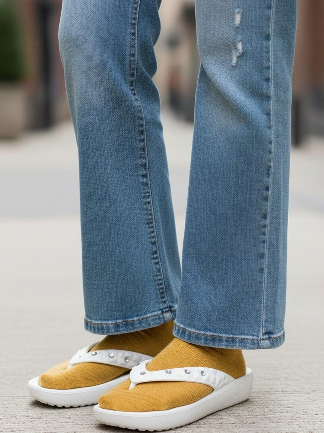 Kook N Keech Women Artificial Stones Studded Thong Flip-Flops