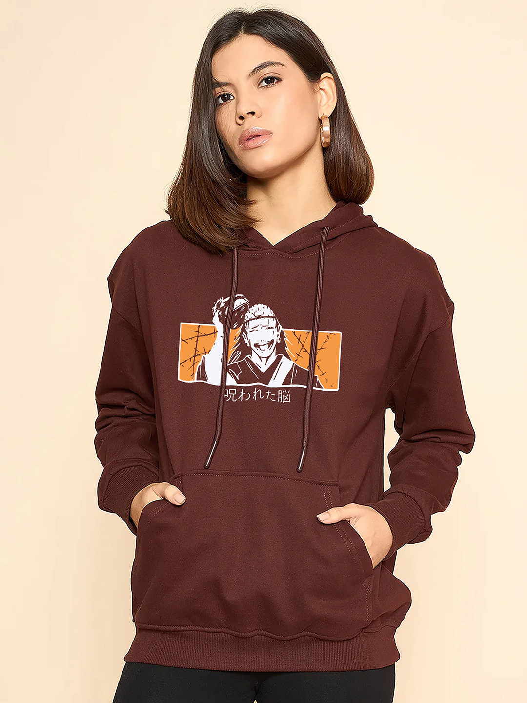 BRIEF CHICKADE Anime Graphic Printed Hooded Pullover Sweatshirt