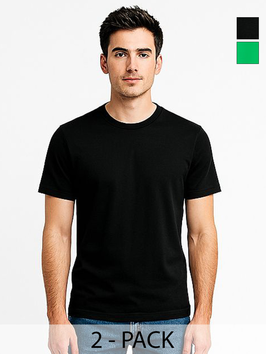 AMIGOS Pack Of 2 Round Neck Cotton Regular Fit T-shirts