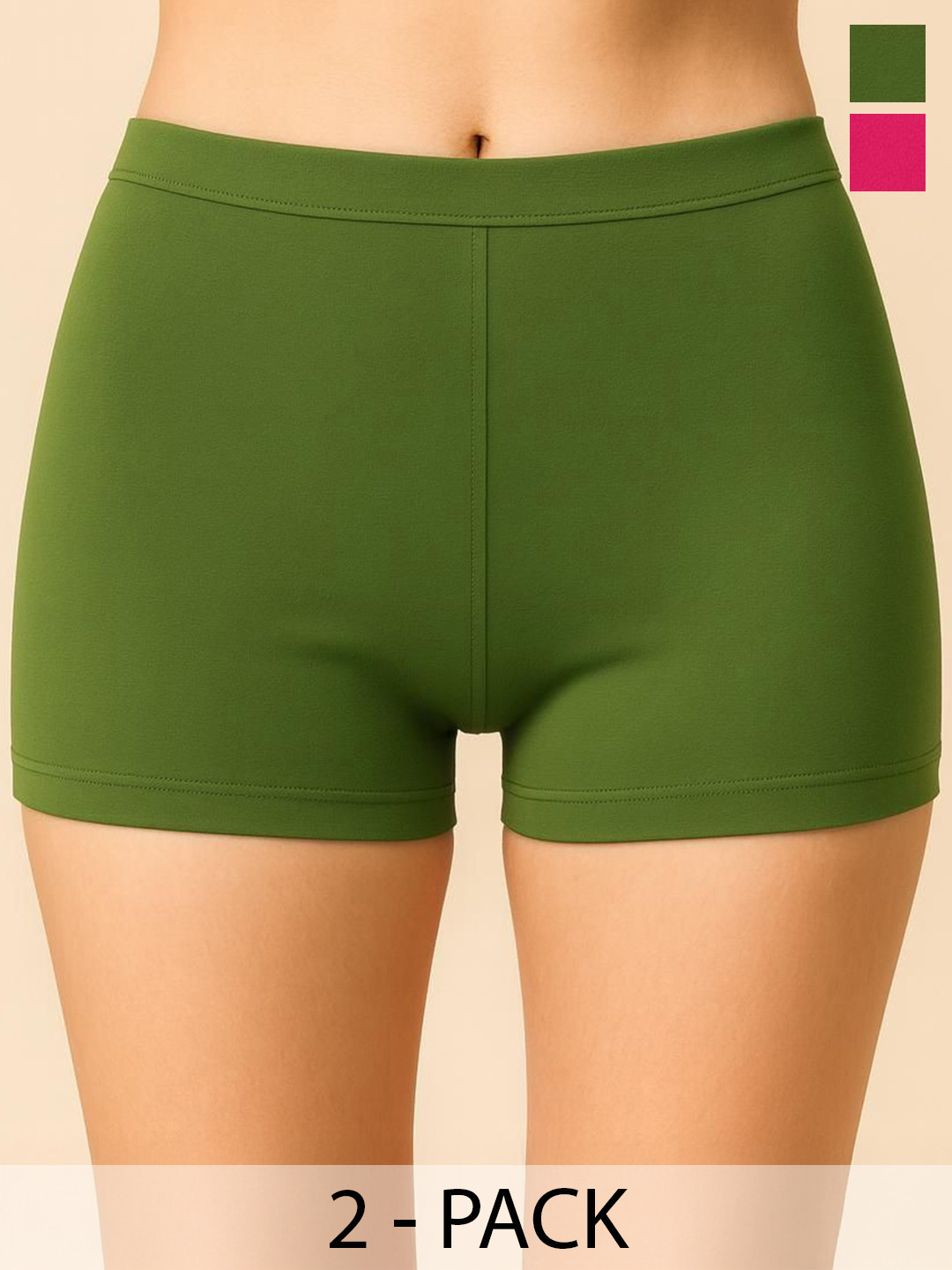 DRAXSTAR Women Pack of 2 High Coverage Super Combed Cotton Sports Shorts