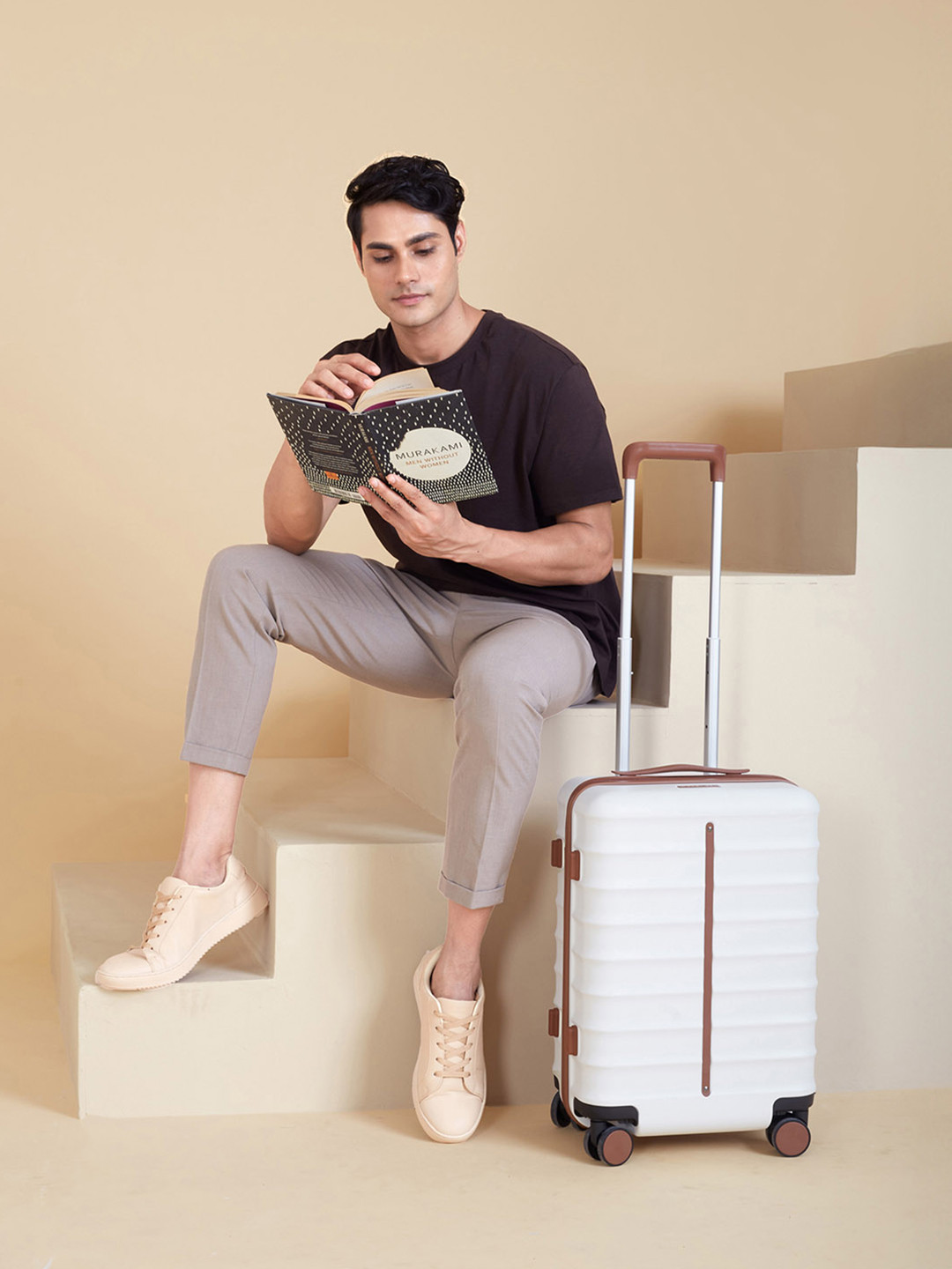 Assembly Premium Polycarbonate Cabin Trolley Bag - 20 inch - White - Odyssey 40 Litres