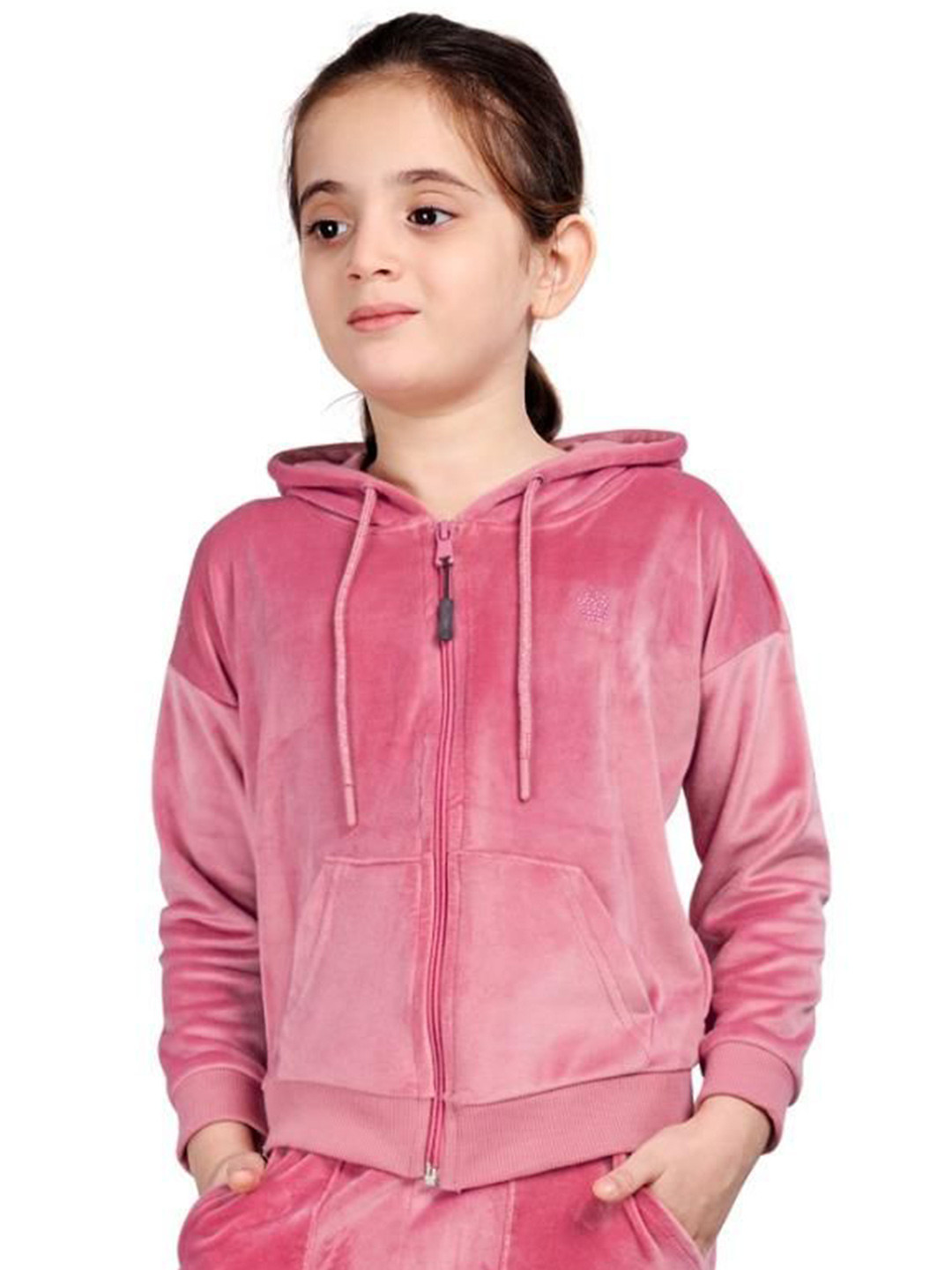 PLUM TREE Girls Velour Zip-up Hoodie Sweatshirt