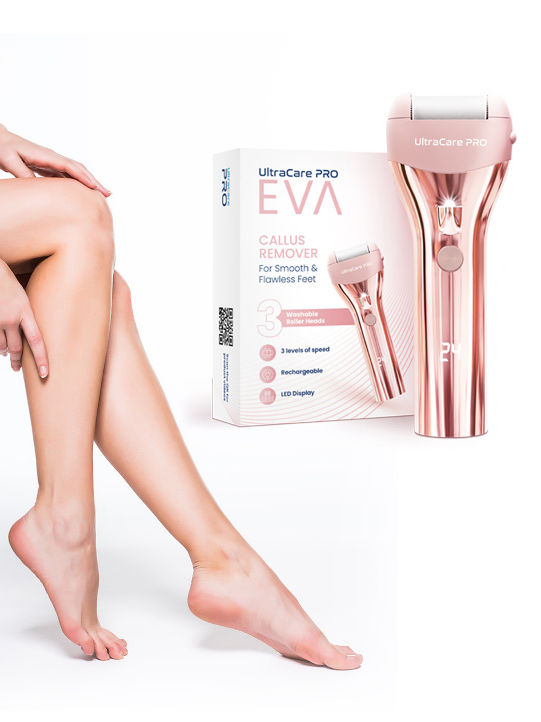 UltraCare PRO Eva Callus Remover For Feet - 150 g- Rose Gold