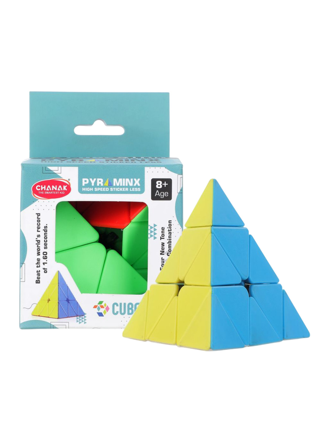 CHANAK Kids Speed Pyramid Cube Stickerless Triangle Pyraminx Cube for 8+