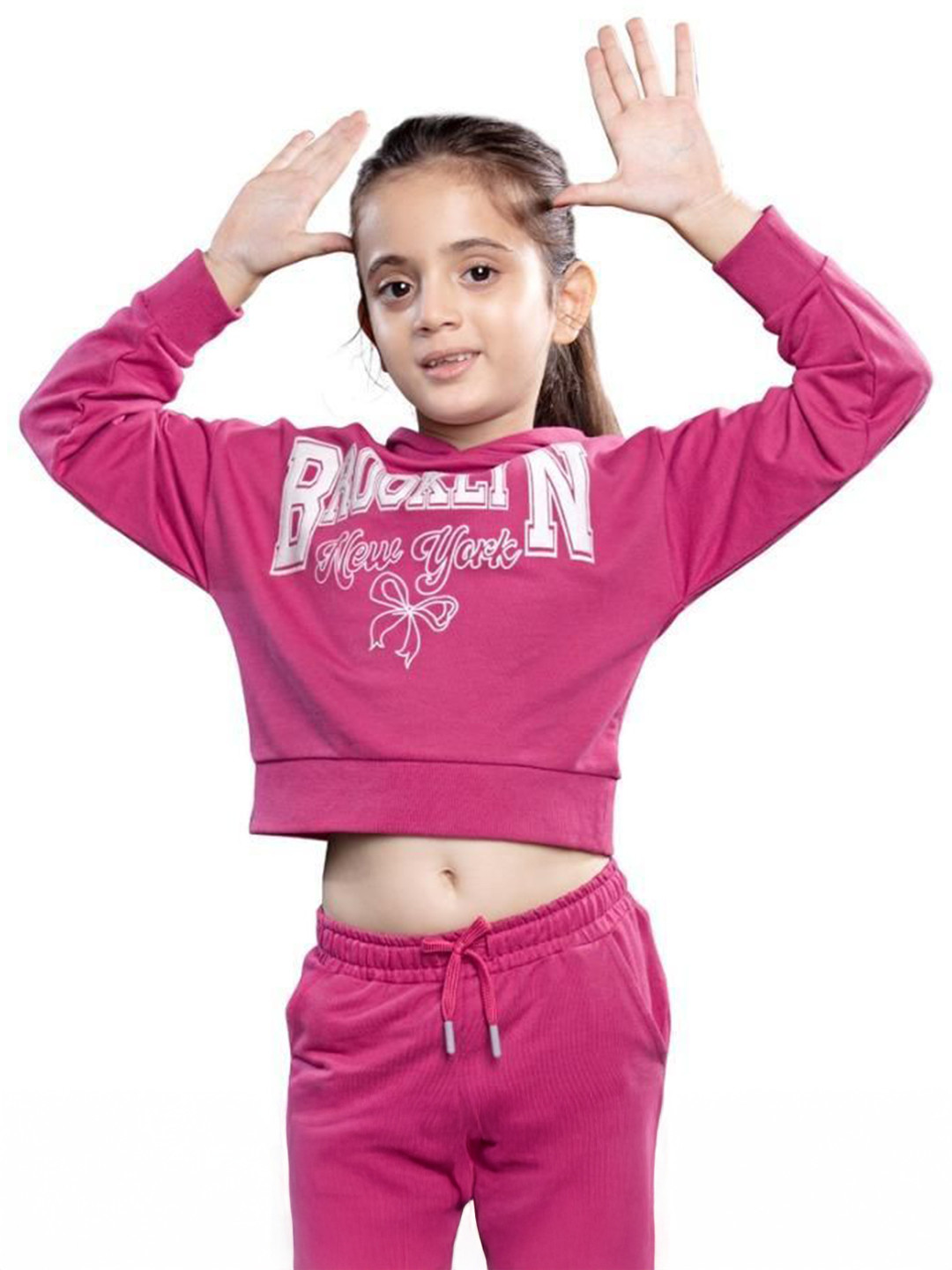 PLUM TREE Girls Crop Hoodie Sweatshirt